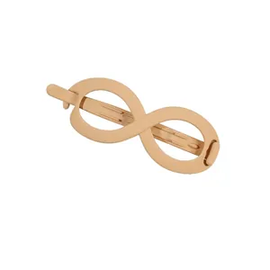 Large matte infinity-shaped PC hair clip for women with thick hair, beige color.