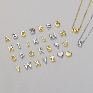 Alphabet Letter Heart Pendant Necklace 925 Sterling Silver Elegant Fashion Minimalist Jewelry For Women