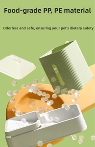 Detail view of the food-grade PP and PE components of the modular pet feeder