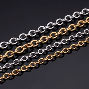 Minimalist gold and silver stainless steel O-chain necklaces for men and women