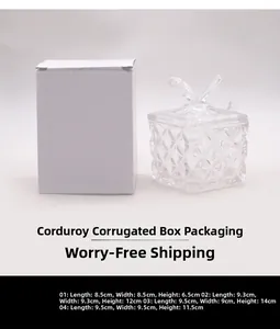Detailed size specifications for embossed glass storage jars with butterfly lids