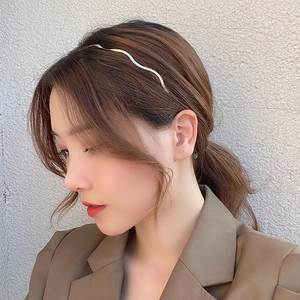 Minimalist Wave Shape Metal Hair Hoop Simple Thin Headband Anti Slip Headwear For Women Girls