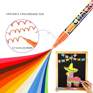 Vibrant 0.7mm liquid chalk markers set for glass and LED boards with dust-free ink