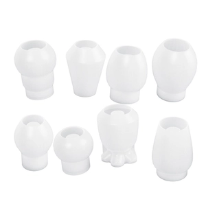 Set of 8 various resin silicone molds for DIY candle holders and aromatherapy vases