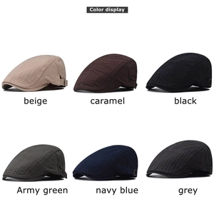 Men's retro plaid flat cap collection in six classic colors with adjustable side buckles
