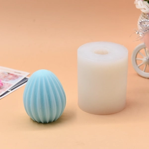 Vertical ribbed sphere acrylic mold for DIY scented candles with geometric sphere design
