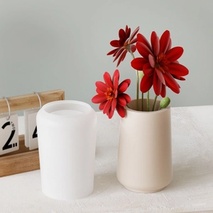 DIY silicone resin mold for striped vase and storage pot with elegant matte finished craft