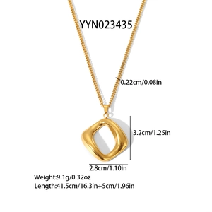 Modern gold hollow irregular pendant necklace made of high-quality stainless steel