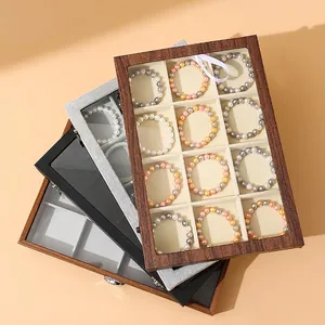 Dustproof 12-slot jewelry box with clear window for bracelets and bangles display