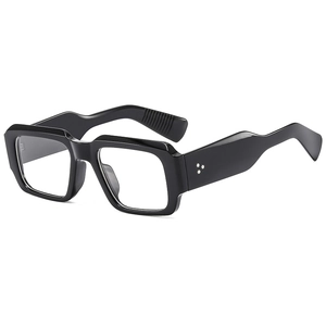 Square Frame Sunglasses Retro UV400 Protection PC Frame AC Lens Simple Rivet Wide Temple Stylish Unisex Eyewear