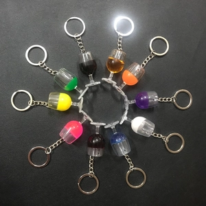 Simulation Wine Glass Resin Keychain Colorful Miniature Goblet Pendant Bag Charm Creative Gift Accessory