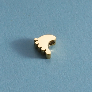 Polished gold mirror stainless steel baby footprint bead for DIY jewelry making