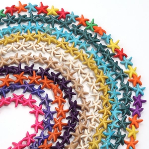 Colorful starfish-shaped synthetic turquoise loose beads for DIY jewelry and necklaces