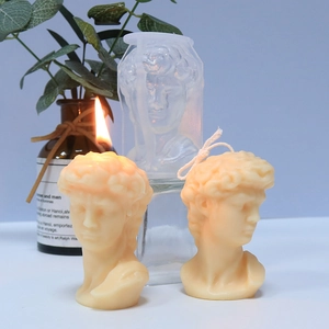 DIY David bust silicone candle mold for handmade aromatherapy and home decor