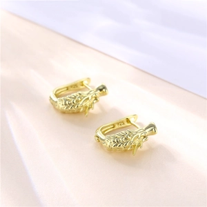 Vintage golden dragon head hoop earrings crafted in 925 sterling silver for women
