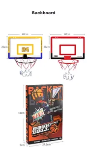 Wand-Basketballkorb-Set mit zwei bunten Rückwänden und hochwertiger Geschenkverpackung