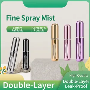5ml portable bottom-fill perfume atomizers in multiple colors with fine mist sprayers