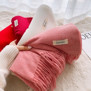 Winter Scarf Women Imitation Cashmere Solid Color Thick Warm Shawl Long Tassels Wrap Pashmina Soft Neck Warmer
