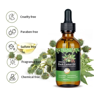 MELAO Jamaican Black Castor Oil for hair growth and skin care in a 60ml amber glass dropper bottle
