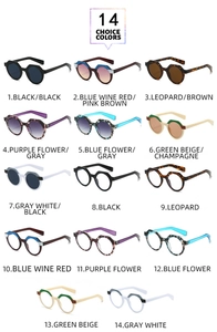 Collection of 14 colorful vintage polygonal sunglasses with stylish oversized frames