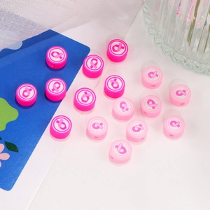 Perle in argilla rosa con nastro per creazione gioielli fai-da-te solidali