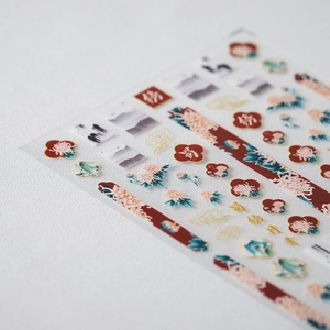Traditional Chinese Style Nail Stickers Ultra Thin Adhesive Decals Elegant Flower Landscape Patterns Manicure Art Decoration