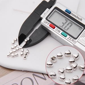 S925 sterling silver heart bead measured at 3.0mm with digital caliper for jewelry making