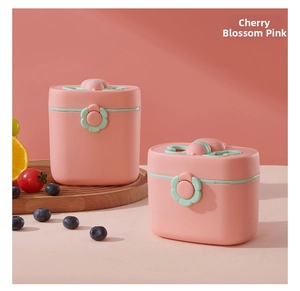 Portable cherry blossom pink baby formula storage containers with flower-shaped locks