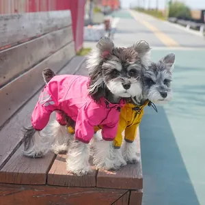 Chubasquero impermeable para perros pequeños con capucha ajustable y tiras reflectantes