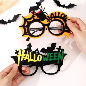 Lunettes de fête d'Halloween créatives avec motifs d'araignée et chauve-souris en feutre