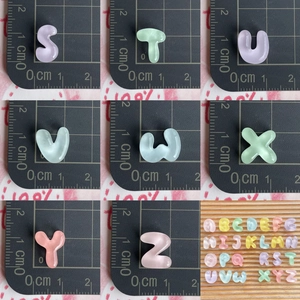 Mini translucent resin alphabet beads A-Z for DIY hair clips and phone case decor