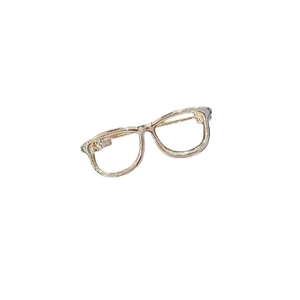 Retro vintage gold-trimmed clear frame glasses for women in a professional side view
