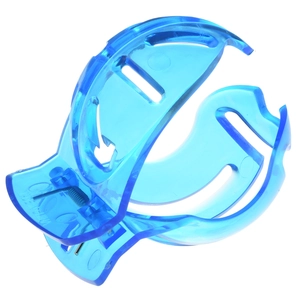 Blue golf ball liner tool and marker with semi-transparent plastic claw design