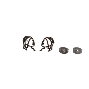 Artistic abstract hollow face earrings in black metal finish for women