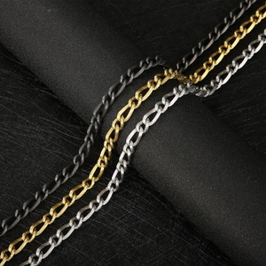 Men's stainless steel snake chain necklace in gold, silver, and black vacuum plating
