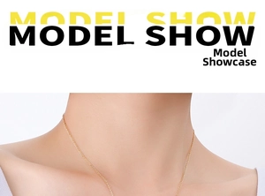 Close-up model shot of star and moon pendant necklace in 18K gold plated steel