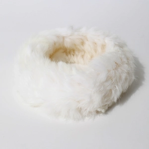 Bandeau large en fausse fourrure blanche, accessoire de tête vintage chaud et pelucheux