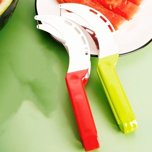 Stainless Steel Watermelon Slicer Fruit Cutter Corer Tongs Multifunctional Manual Melon Divider Slicing Tool For Kitchen