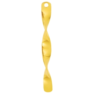 Golden spiral twist pendant made of 304 stainless steel with a smooth polished finish