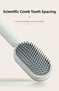 Detailed view of hairbrush with scientific tooth spacing and protective round tips