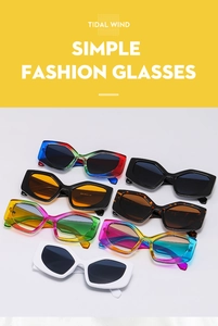 Detailed showcase of stylish polygonal sunglasses in various colors and gradient frames
