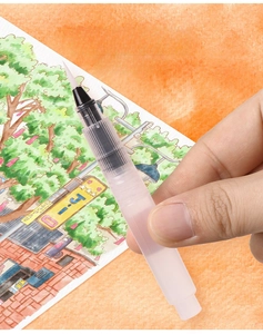 Water brush pen with large ink capacity and nylon fiber nib for watercolor painting