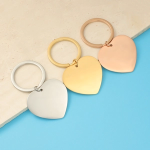 Heart Shaped Keychain Mirror Polished 304 Stainless Steel Glossy Bag Charm Pendant Fashion Jewelry Accessory