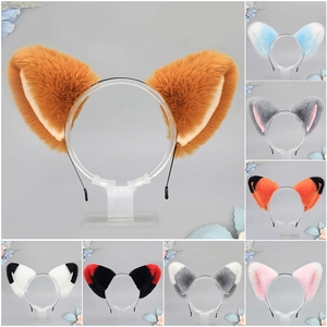 Handmade Faux Fur Cat Ears Headband And Plush Fox Tail Cosplay Costume Accessories For Lolita Party Kawaii Soft Headpiece