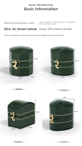 Macro shot showing dimensions and textures of mini vine green vintage jewelry boxes