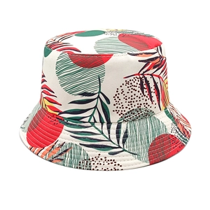 Chapeau Bob Imprimé Feuilles Tropicales Polyester Protection Solaire Décontracté Vintage Pliable Pour Femmes Hommes