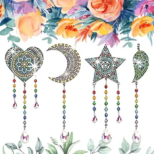 DIY Diamond Painting Suncatcher Kit with Crystal Pendants for Home Garden Decor