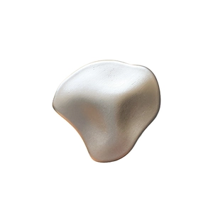 Minimalist silver electroplated pop-out phone grip with irregular streamlined metal shape