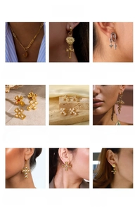 Collezione di orecchini a croce e perle in acciaio inossidabile con collane stile retrò