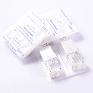 Sterile disposable ear piercing tool with stainless steel stud and antiseptic wipes